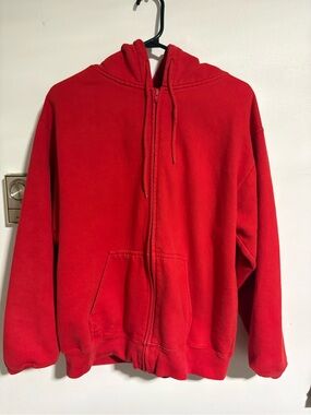 Vintage three layer red zip hoodie